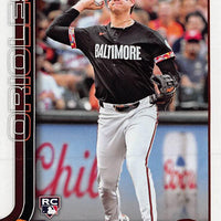 Baltimore Orioles 2025 Topps Complete Mint 24 Card Team Set Featuring Adley Rutschman and Gunnar Henderson with Rookie Cards of Coby Mayo, Cade Povich, Chayce McDermott and Tomoyuki Sugano Plus