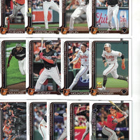 Baltimore Orioles 2025 Topps Complete Mint 24 Card Team Set Featuring Adley Rutschman and Gunnar Henderson with Rookie Cards of Coby Mayo, Cade Povich, Chayce McDermott and Tomoyuki Sugano Plus