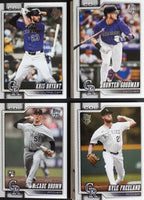Colorado Rockies 2026 Topps Complete Mint Hand Collated 20 Card Team Set with Rookie cards of Ryan Ritter, Warming Bernabel, Yanquiel Fernández, Kyle Karros and McCade Brown
