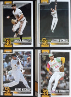 San Diego Padres 2026 Topps Complete Mint 20 Card Team Set Featuring Manny Machado, Xander Bogaerts, Mason Miller, Jackson Merrill and a Bradgley Rodriguez Rookie Card Plus
