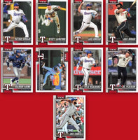 Texas Rangers 2026 Topps Complete Mint 20 Card Hand Collated Team Set Featuring Corey Seager, Jacob deGrom and Adolis García with Rookie Cards of Cody Freeman, Luis Curvelo and Jose Corniell Plus
