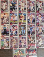 Philadelphia Phillies 2026 Topps Complete Mint 22 Card Team Set featuring Bryce Harper and Kyle Schwarber with Rookie Cards of Otto Kemp, Alan Rangel and Nolan Hoffman Plus
