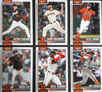 San Francisco Giants 2026 Topps Complete Mint 23 Card Team Set with Rookie Cards of Carson Seymour, Drew Gilbert, Carson Whisenhunt, Bryce Eldridge and Joel Peguero Plus
