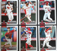 Los Angeles Angels 2026 Topps Complete Mint Hand Collated 24 Card Team Set Featuring 2 Different Mike Trout and 5 Rookie Cards Plus

