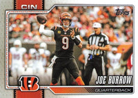 Cincinnati Bengals 2026 Topps Football Complete Mint 9 Card Team Set Featuring Joe Burrow and Ja'Marr Chase with Colbie Young and Cashius Howell Rookie Cards Plus
