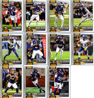 Minnesota Vikings 2026 Topps Football Complete 11 Card Team Set Featuring Kyler Murray, Justin Jefferson, and Jordan Addison with Rookie Cards of Demond Claiborne and Caleb Banks Plus
