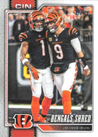 Cincinnati Bengals 2026 Topps Football Complete Mint 9 Card Team Set Featuring Joe Burrow and Ja'Marr Chase with Colbie Young and Cashius Howell Rookie Cards Plus
