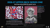 2026 2027 Upper Deck Series One Hockey Unopened Blaster Box of Packs with a Young Guns Rookie Card and Green Dazzler Card Plus
