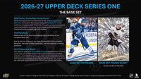 2026 2027 Upper Deck Series One Hockey Unopened Blaster Box of Packs with a Young Guns Rookie Card and Green Dazzler Card Plus
