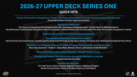 2026 2027 Upper Deck Series One Hockey Unopened Blaster Box of Packs with a Young Guns Rookie Card and Green Dazzler Card Plus
