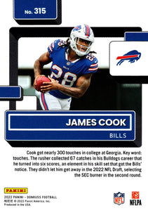 Buffalo Bills 2022 Donruss Factory Sealed Team Set with Rated Rookie Cards of James Cook and Khalil Shakir plus 2 other Rookies