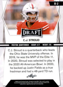 2022 2023 Leaf NFL Football Draft Picks HOBBY Blaster Box Complete 10 Card Set and 2 GUARANTEED AUTOGRAPHS Featuring C.J. Stroud, Aidan Hutchinson, Bryce Young and Others