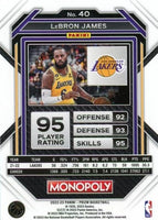 LeBron James 2022 2023 Panini Monopoly Prizm Series Mint Card #40
