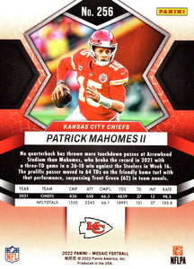 Patrick Mahomes II 2022 Panini Mosaic National Pride Series Mint Card #256