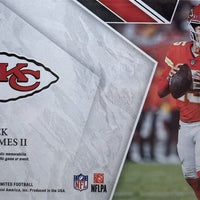 Patrick Mahomes 2022 Panini LIMITED Stadium Star Swatches Series Mint Insert Card #SSS-PM Featuring an Authentic White Jersey Swatch #98/99 Made