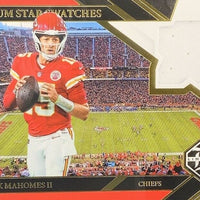 Patrick Mahomes 2022 Panini LIMITED Stadium Star Swatches Series Mint Insert Card #SSS-PM Featuring an Authentic White Jersey Swatch #98/99 Made