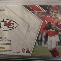 Patrick Mahomes 2022 Panini LIMITED Stadium Star Swatches Series Mint Insert Card #SSS-PM Featuring an Authentic White Jersey Swatch #64/99 Made