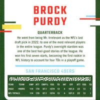 Brock Purdy 2023 Donruss Series Blue Press Proof Version Mint 2nd Year Card #266