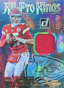Patrick Mahomes 2023 Panini Donruss All-Pro Kings Series Mint Insert Card #APK-20 Featuring an Authentic Red Jersey Swatch #131/399 Made