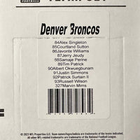 Denver Broncos 2023 Donruss Factory Sealed Team Set featuring a Rated Rookie Card of Marvin Mims