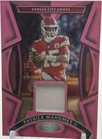 Patrick Mahomes 2023 Panini CERTIFIED Series RARE Mint Insert Card #MMPE-10 Featuring an Authentic White Jersey Swatch #2 of only 35 Made
