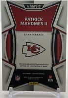 Patrick Mahomes 2023 Panini CERTIFIED Series RARE Mint Insert Card #MMPE-10 Featuring an Authentic White Jersey Swatch #2 of only 35 Made
