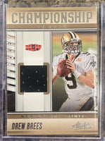 Drew Brees 2023 Panini Absolute Championship Fabric Series Mint Insert Card #CF-3 Featuring an Authentic Black Memorabilia Swatch
