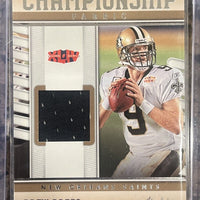 Drew Brees 2023 Panini Absolute Championship Fabric Series Mint Insert Card #CF-3 Featuring an Authentic Black Memorabilia Swatch