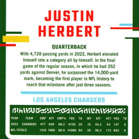 Justin Herbert 2023 Donruss Press Proof Blue Series Mint Card #158