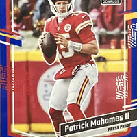 Patrick Mahomes II 2023 Donruss Series BLUE Press Proof Version of Card #149