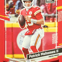 Patrick Mahomes II 2023 Donruss Series RED Press Proof Version of Card #149