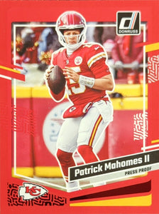 Patrick Mahomes II 2023 Donruss Series RED Press Proof Version of Card #149