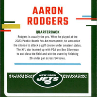 Aaron Rodgers 2023 Panini Donruss Threads Series Mint Insert Card #DTH-AROD Featuring an Authentic WHITE Jersey Swatch
