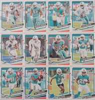 Miami Dolphins 2023 Donruss Factory Sealed Team Set with Tua Tagovailoa and Tyreek Hill plus Cam Smith and Devon Achane Rated Rookie Cards
