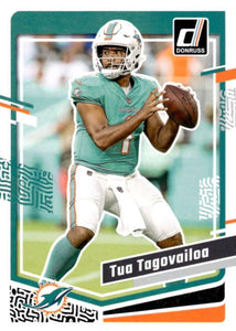 Miami Dolphins 2023 Donruss Factory Sealed Team Set with Tua Tagovailoa and Tyreek Hill plus Cam Smith and Devon Achane Rated Rookie Cards