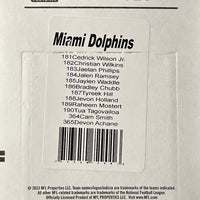 Miami Dolphins 2023 Donruss Factory Sealed Team Set with Tua Tagovailoa and Tyreek Hill plus Cam Smith and Devon Achane Rated Rookie Cards