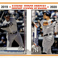 Aaron Judge 2023 Topps Heritage Special Card #3 Highlighting his 2019 and and 2020 Topps Regular Issue Cards