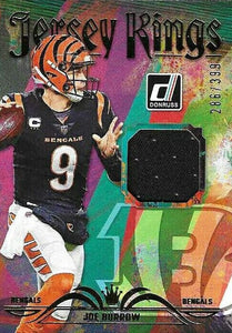 Joe Burrow 2023 Panini Donruss Jersey Kings Jersey Series Mint Insert Card #JK-10 Featuring an Authentic Black Jersey Swatch #286/399 Made