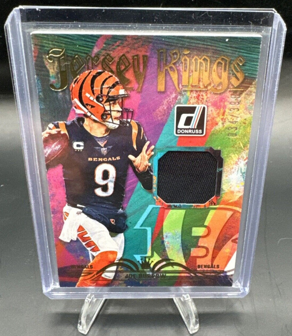 Joe Burrow 2023 Panini Donruss Jersey Kings Jersey Series Mint Insert Card #JK-10 Featuring an Authentic Black Jersey Swatch #324/399 Made