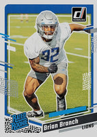 Brian Branch 2023 Donruss Football Series Mint RATED ROOKIE Card #328
