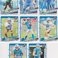 Detroit Lions 2023 Donruss Factory Sealed Team Set with 5 Rated Rookie Cards including Jahmyr Gibbs and Sam LaPorta
