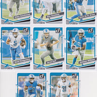 Detroit Lions 2023 Donruss Factory Sealed Team Set with 5 Rated Rookie Cards including Jahmyr Gibbs and Sam LaPorta