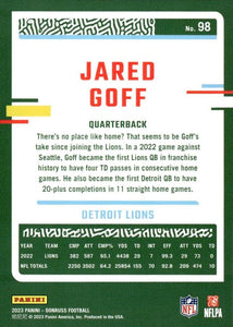 Jared Goff 2023 Donruss Series Mint Card #98