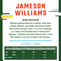 Jameson Williams 2023 Donruss Football Series Mint 2nd Year Card #99