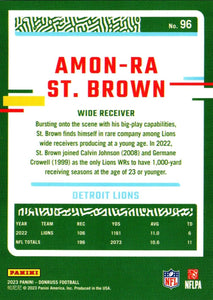 Amon-Ra St. Brown 2023 Donruss Football Series Mint 3rd Year Card #96