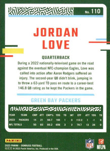 Jordan Love 2023 Donruss Football Series Mint Card #110