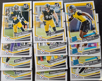 Pittsburgh Steelers 2023 Donruss Factory Sealed Team Set with 3 Rated Rookie Cards
