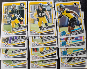 Pittsburgh Steelers 2023 Donruss Factory Sealed Team Set with 3 Rated Rookie Cards