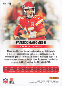 Patrick Mahomes II 2023 Panini Prestige Series Mint Card #149