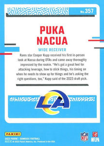 Puka Nacua 2023 Donruss Football Series BLUE Press Proof Version Mint RATED ROOKIE Card #357